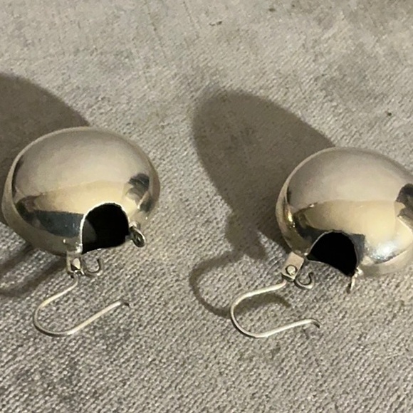 Sterling Silver Puffy Ball Drop Earrings - Picture 5 of 7